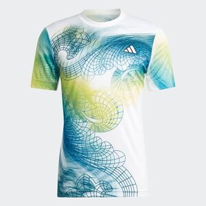 Adidas Men's Tennis US Series Printed Freelift T-Shirt Size Large
